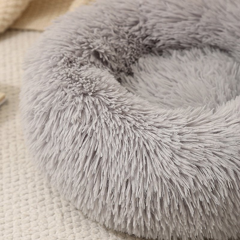 Round Plush Pet Bed, Winter Warmth For Dogs And Cats - 4