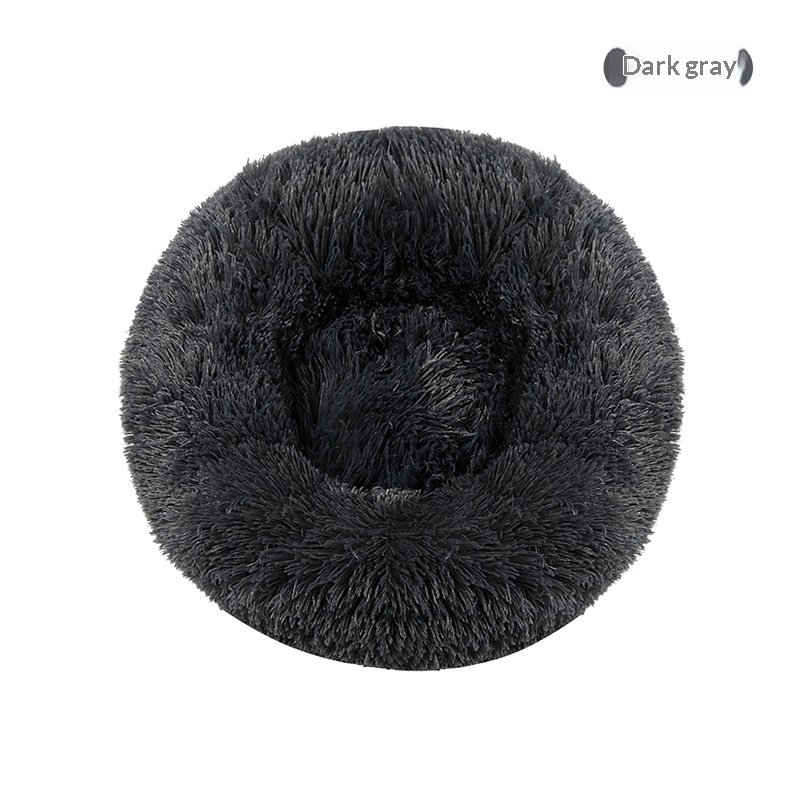 Round Plush Pet Bed, Winter Warmth For Dogs And Cats - 8