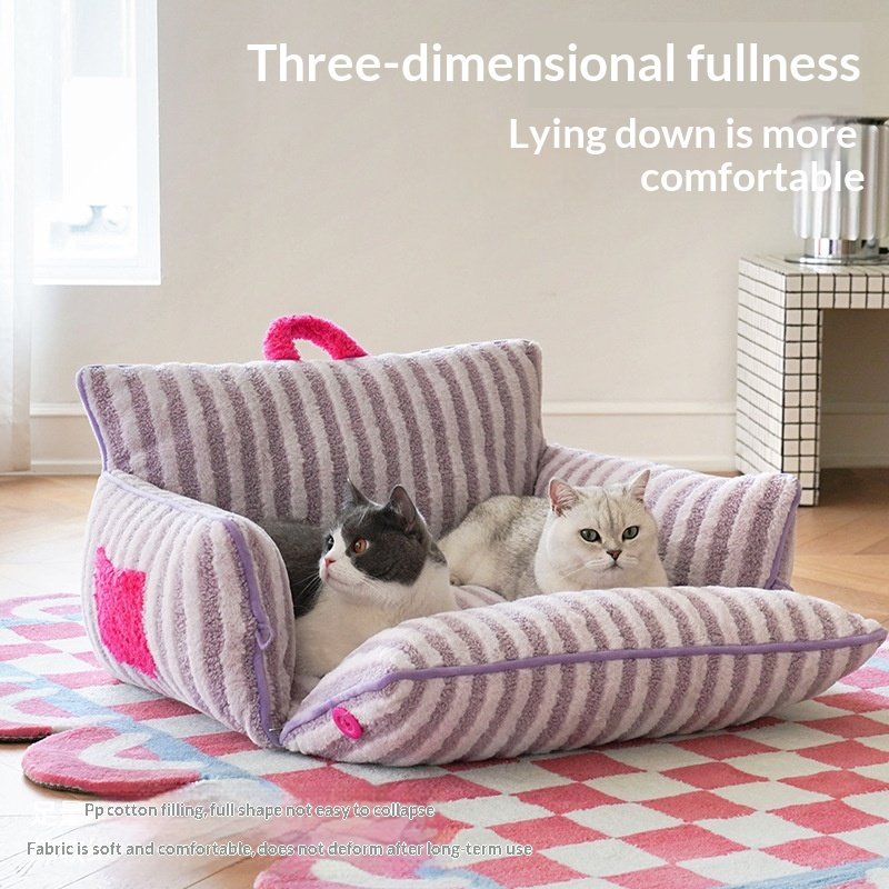Pet Sofa Zeze Open Cat Nest Warm Cat Bed - 5