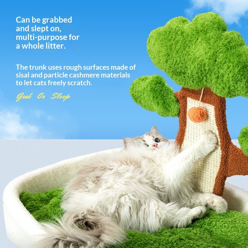 Cat Bed And Scratching Post Combo All-season For Winter - 3