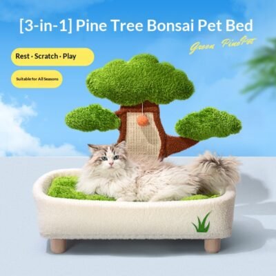 Cat Bed And Scratching Post Combo All-season For Winter
