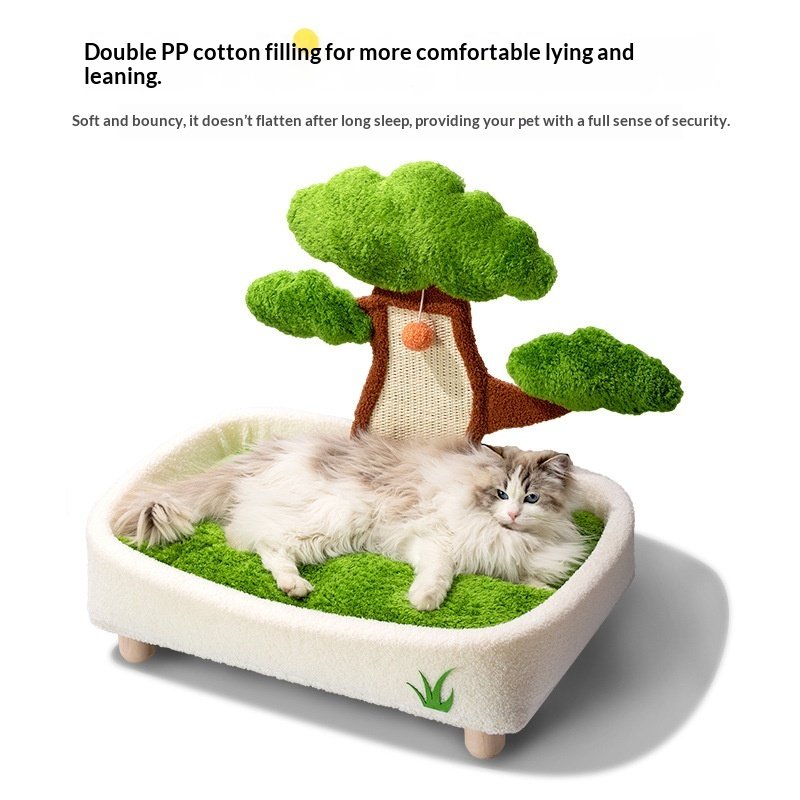 Cat Bed And Scratching Post Combo All-season For Winter - 2