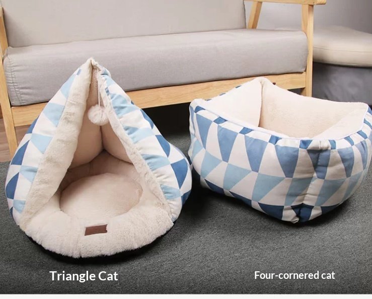 Warm Cat Cave Bed 2 in 1 Converts to Nest Bed - 5