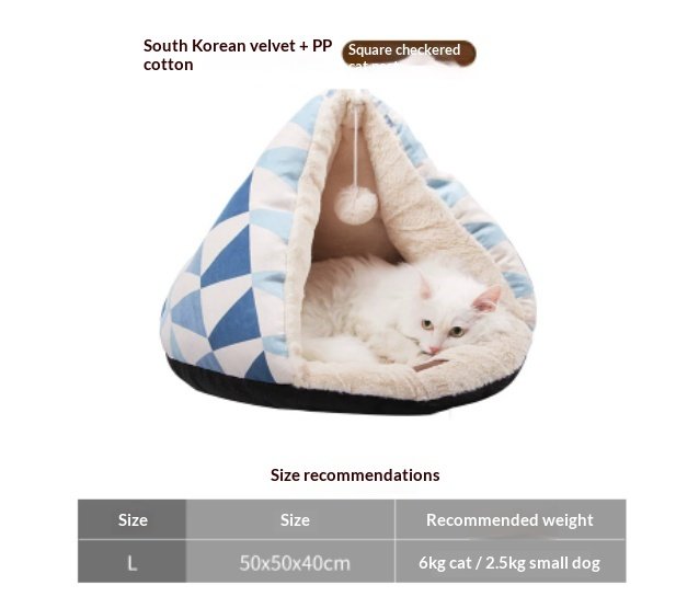 Warm Cat Cave Bed 2 in 1 Converts to Nest Bed - 3