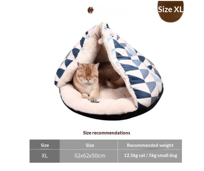 Warm Cat Cave Bed 2 in 1 Converts to Nest Bed - 2