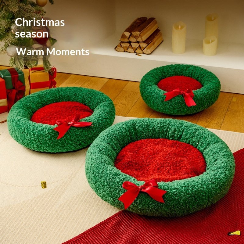 Winter Christmas Cat Bed Warm And Thickened Deep - 4