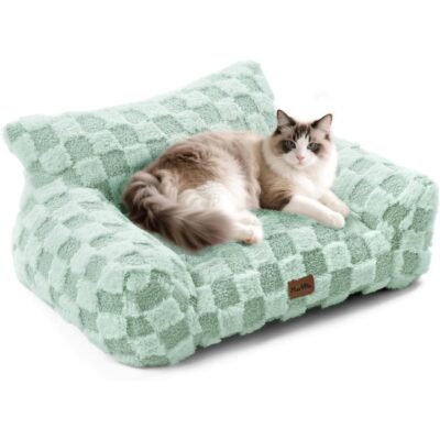 Made4Pets Medium Sage Green Plaid Pet Sofa Bed,Pickup Only