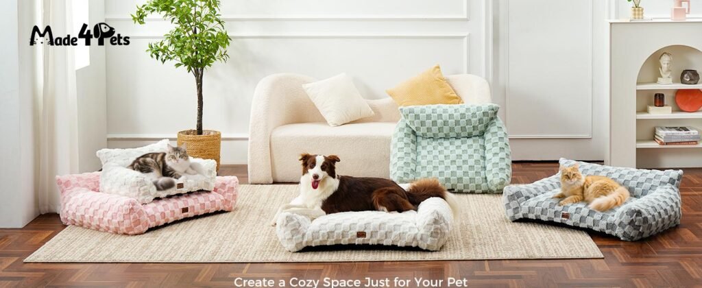 Made4Pets Medium Sage Green Plaid Pet Sofa Bed,Pickup Only - 5