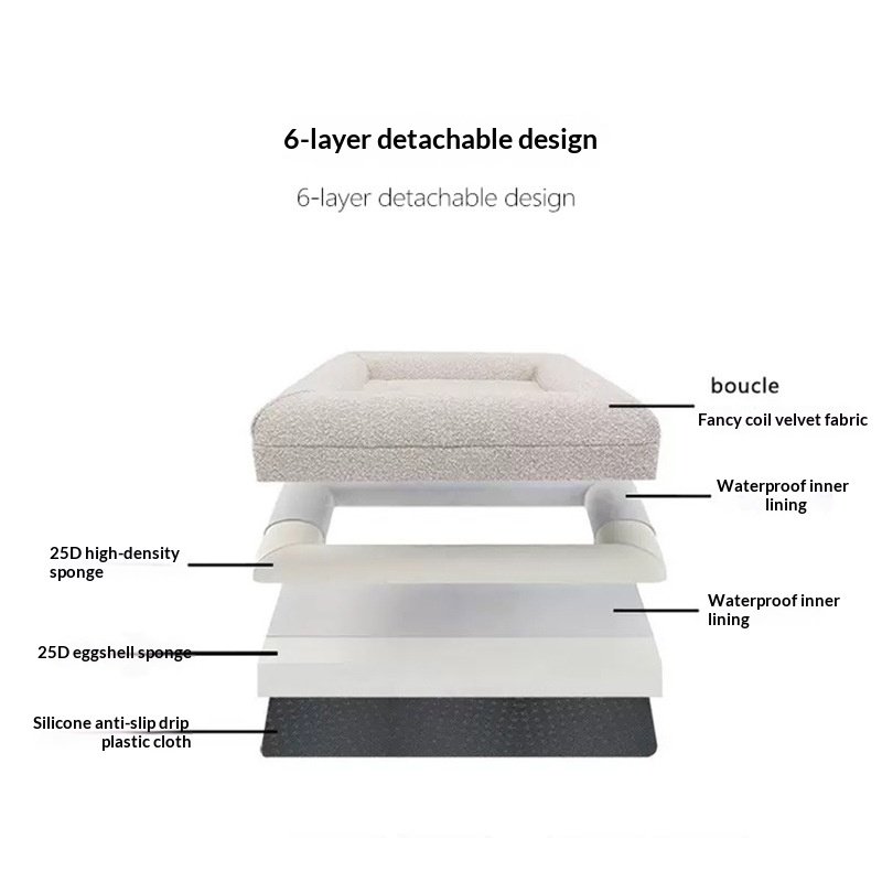 High-end Dog Bed With Memory Foam Waterproof And Removable For Washing - 4