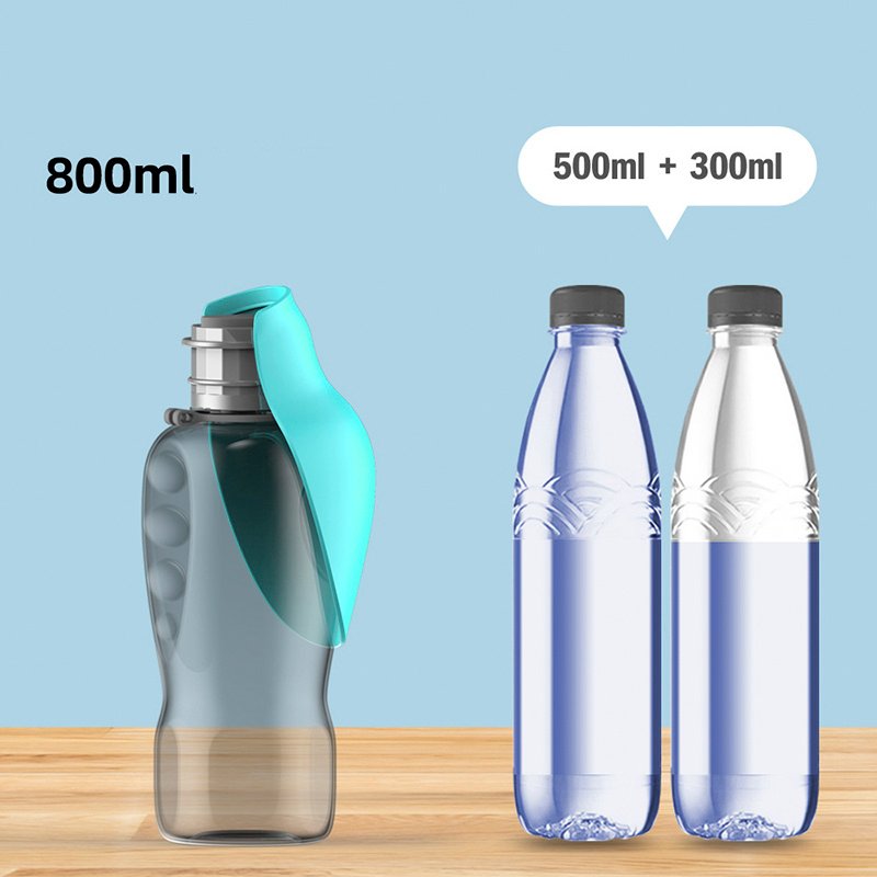 800ml Dogs Water Bottle Portable High Capacity Leakproof Pet Foldable Drinking Bowl Golden Retriever Outdoor Walking Supplies Pet Products - 10