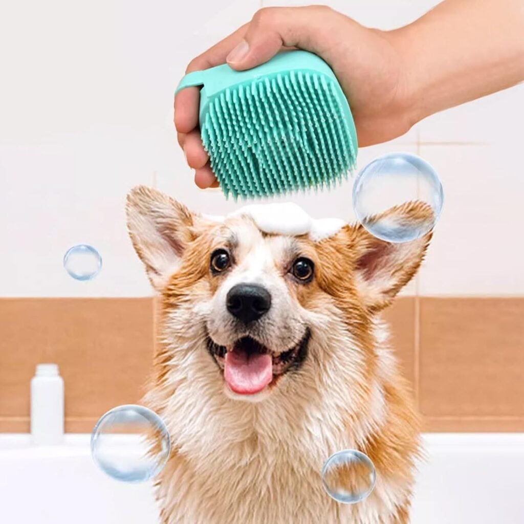 7pcs Pet Grooming Kit, Self-Cleaning Brush Shedding Kit With Nail Clipper, Flea Comb, Shampoo Bath Brush, Finger Toothbrush - 6