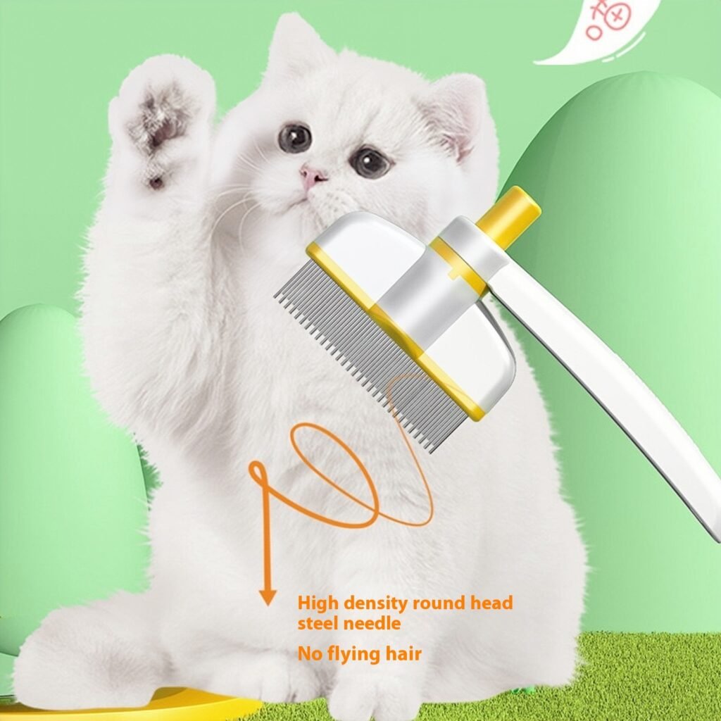 Cat Comb Tie Removal Floating Hair Magic Long Hair Pet Self-Cleaning Row Dog Cat Comb Grooming Supplies Flea Removal Brush Pets Products - 2