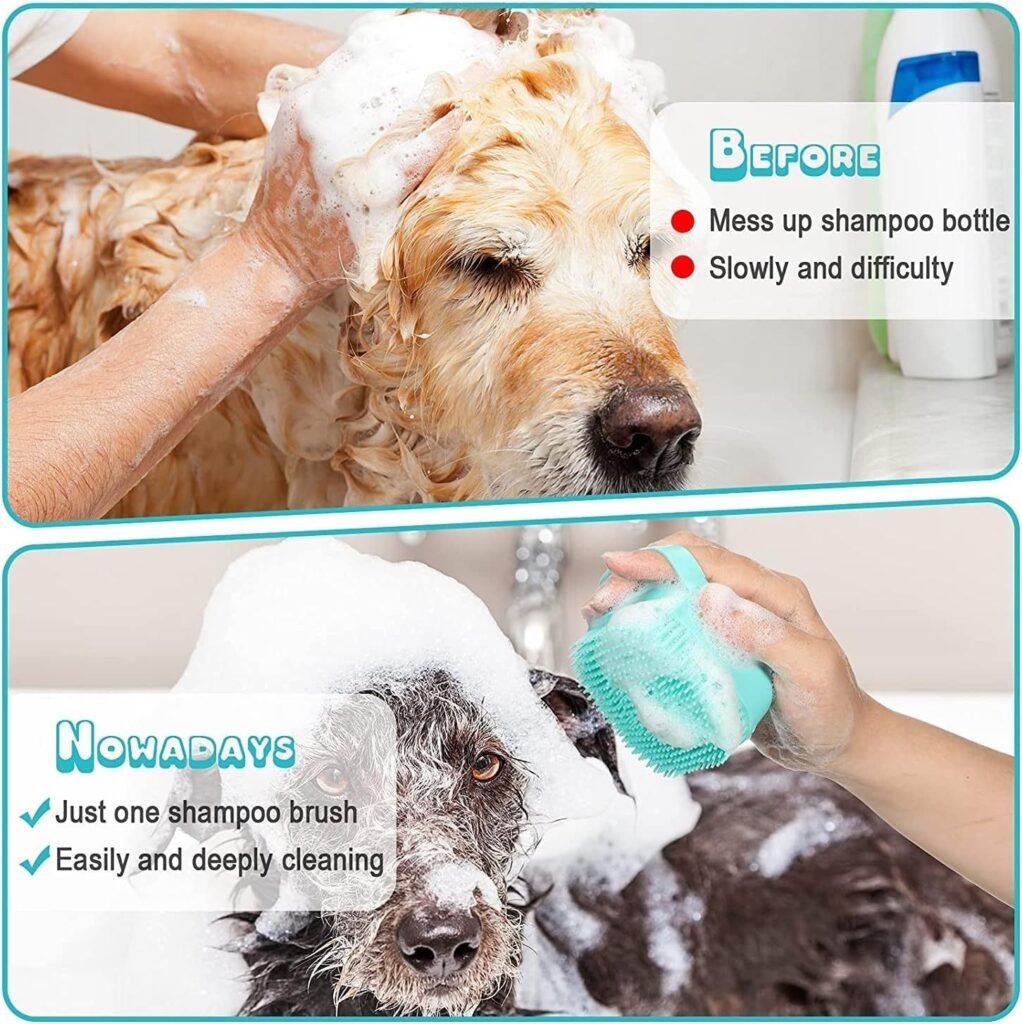 7pcs Pet Grooming Kit, Self-Cleaning Brush Shedding Kit With Nail Clipper, Flea Comb, Shampoo Bath Brush, Finger Toothbrush - 4