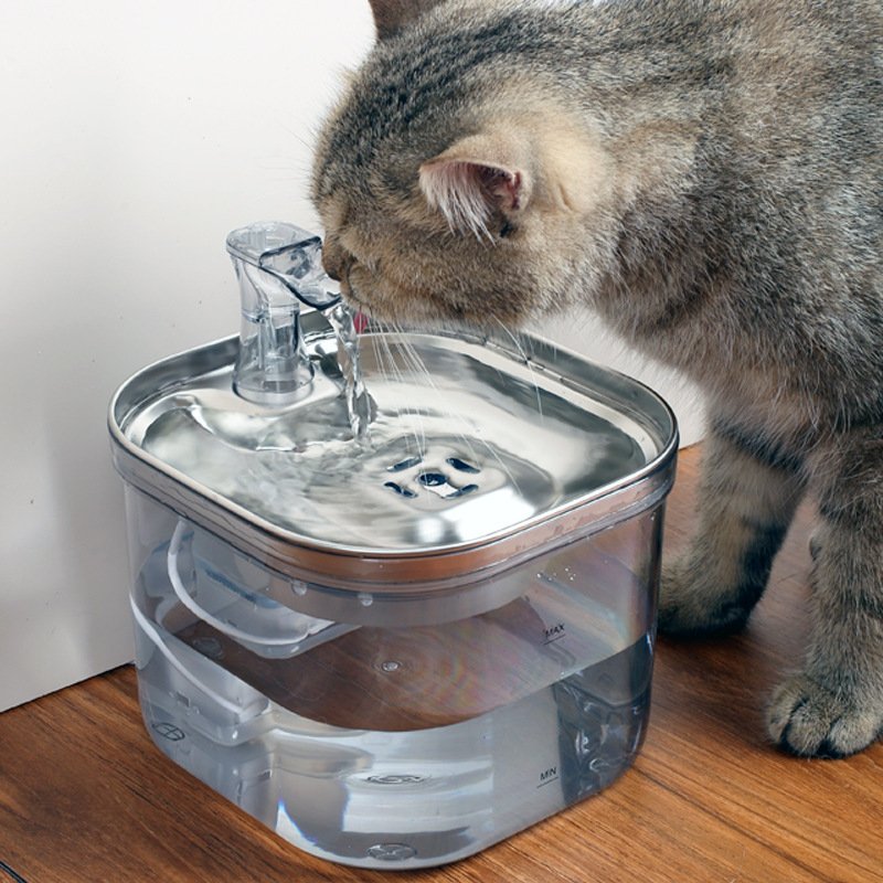 Pet Cat Dog Stainless Steel Automatic Circulation Water Dispenser Intelligent Fountain Pets Accessories - 6