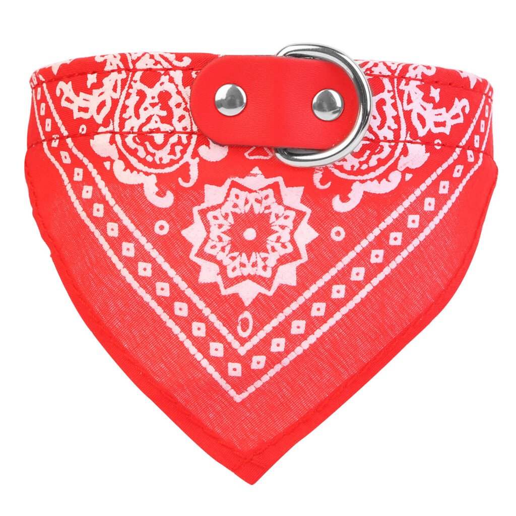 1Pc Adjustable Bandana Leather Pet Collar Triangle Scarf - 8