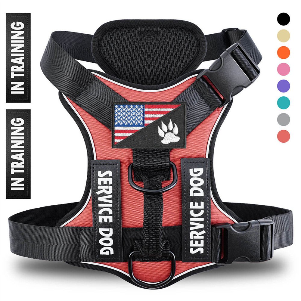 Reflective Breathable Solid Color Polyester Dog Strap - 6