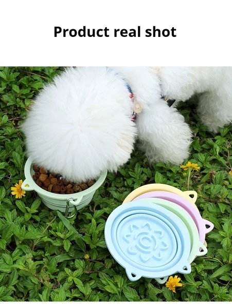 3-in-1 Pet Travel Collapsible Bowl Foldable Slow-Feeder With Strong Suction Cups  Portable Silicone Dog Bowl With Hook For Hanging On Collar-Backpack - 2