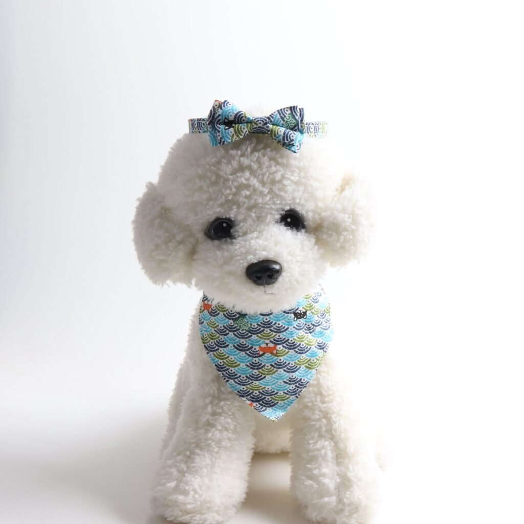 Japanese Style Tang Grass Pattern Cat Collar Two-piece Bow Triangular Binder