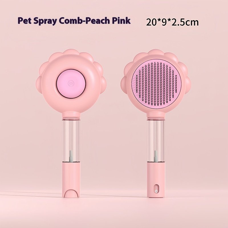 2 In 1 Self Cleaning Dog Brush Comb With Spray Pets Grooming Hair Remover Combs Brush Floating Hair Pet Grooming Brush Pet Products - 4