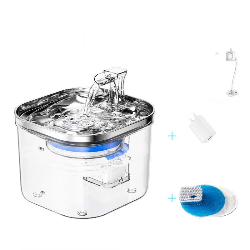 Pet Cat Dog Stainless Steel Automatic Circulation Water Dispenser Intelligent Fountain Pets Accessories - 3